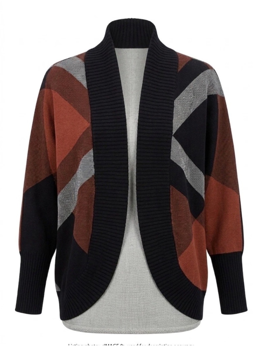 Rachel Zoe Geometric Knit Open Front Cardigan XS - EUC